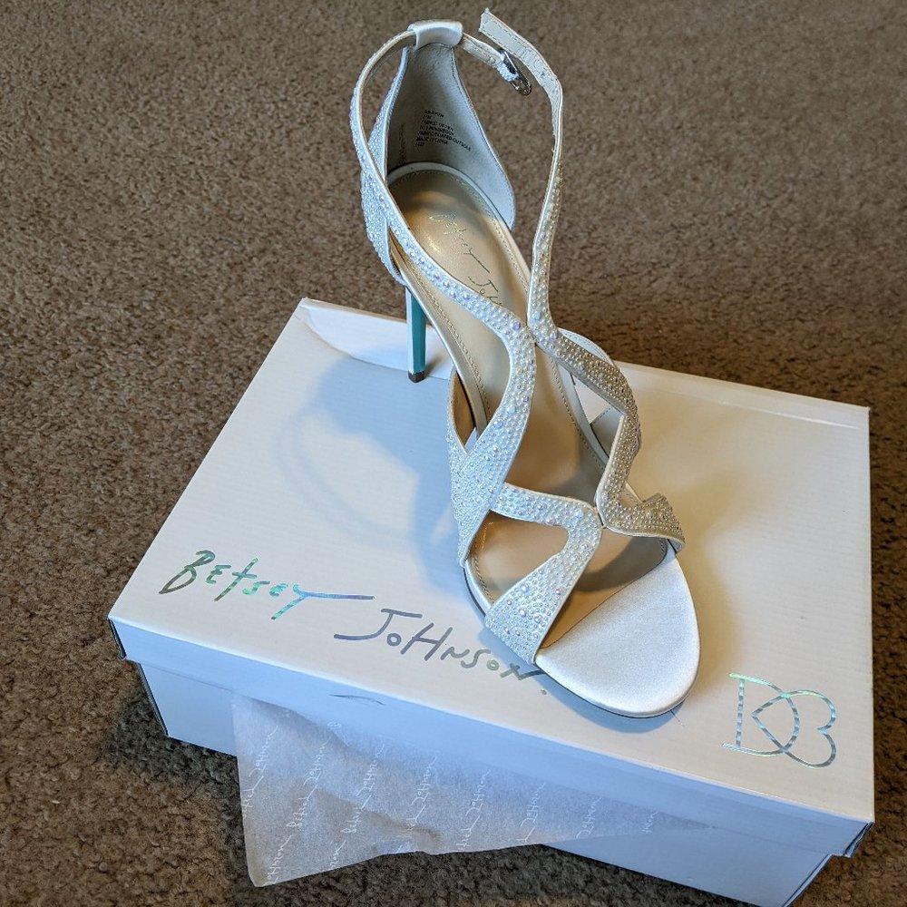 Betsy Johnson X David's Bridal Embellishd Strappy Stiletto Sandal